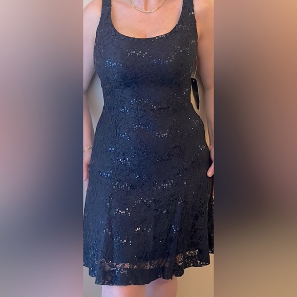 NWT- Ralph Lauren Navy Dress With Sequin Vintage Size 4 - Picture 3 of 7